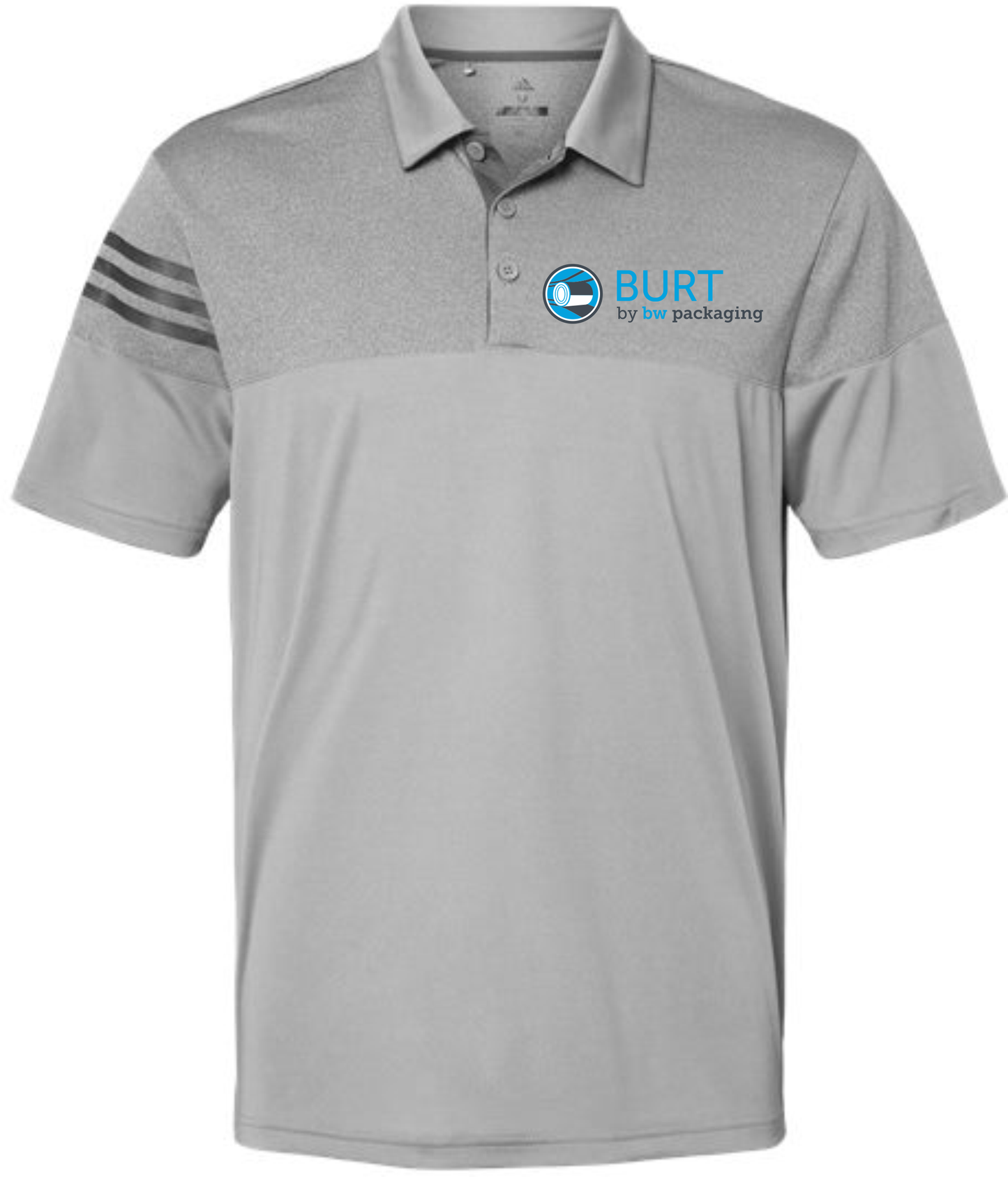 Adidas - Heathered 3-Stripes Colorblocked Polo - A213