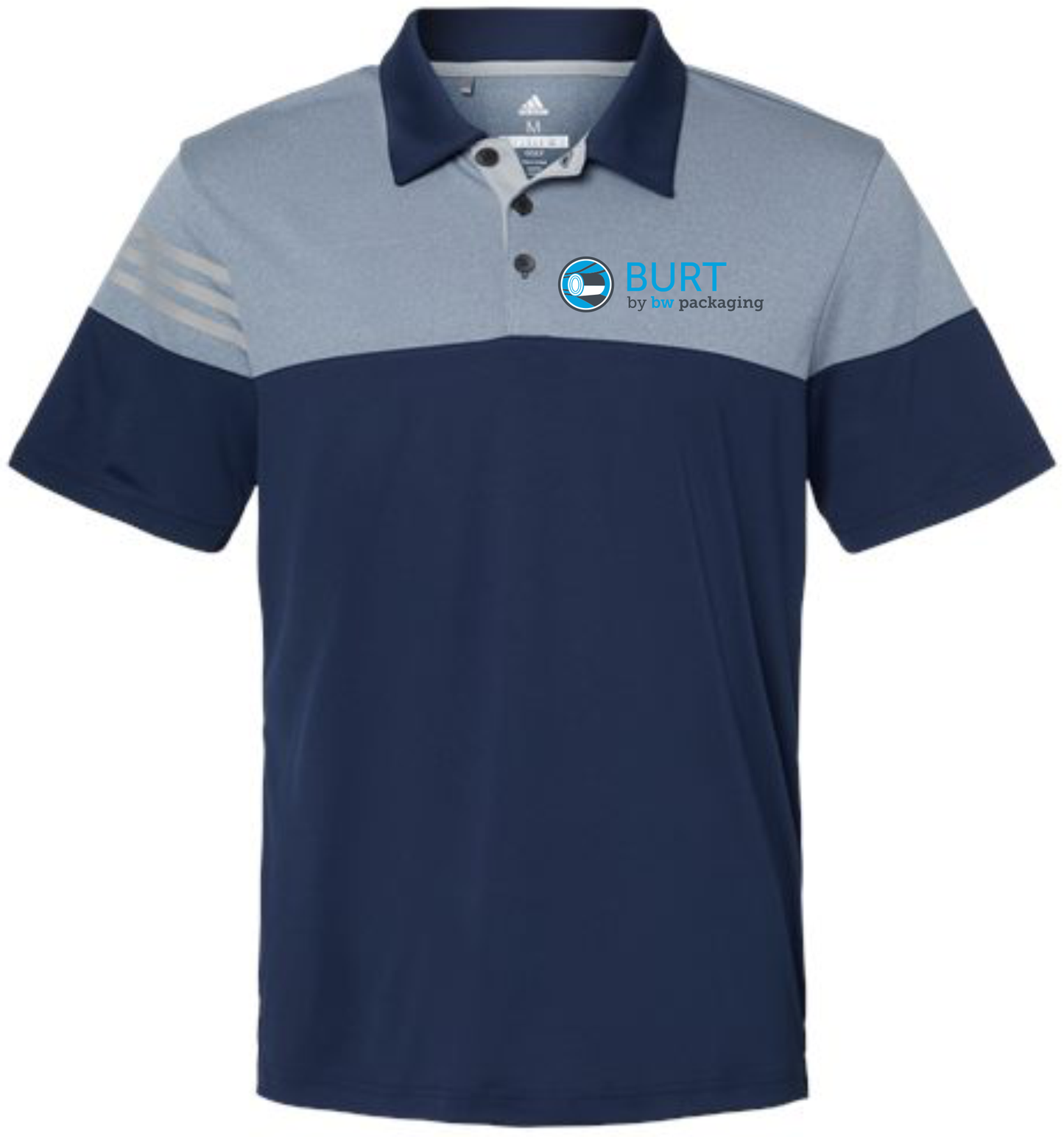 Adidas - Heathered 3-Stripes Colorblocked Polo - A213