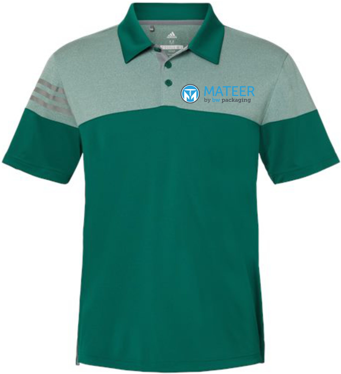 Adidas - Heathered 3-Stripes Colorblocked Polo - A213