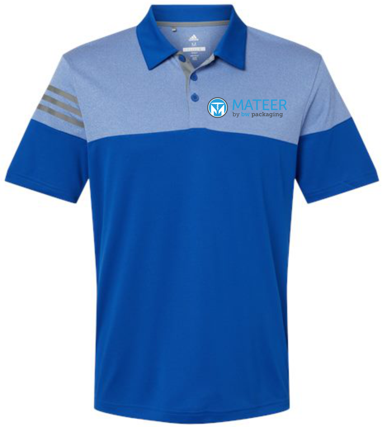 Adidas - Heathered 3-Stripes Colorblocked Polo - A213