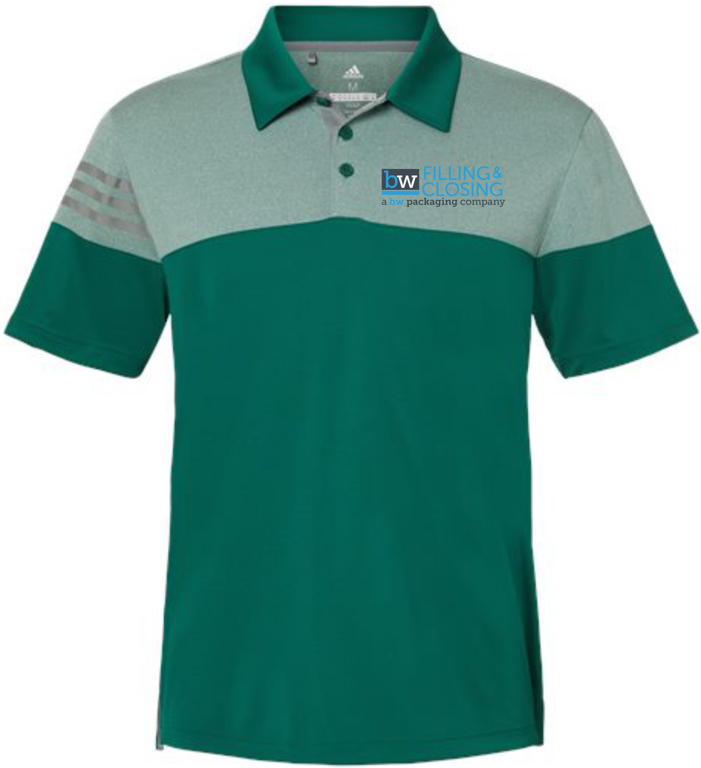 Adidas - Heathered 3-Stripes Colorblocked Polo - A213