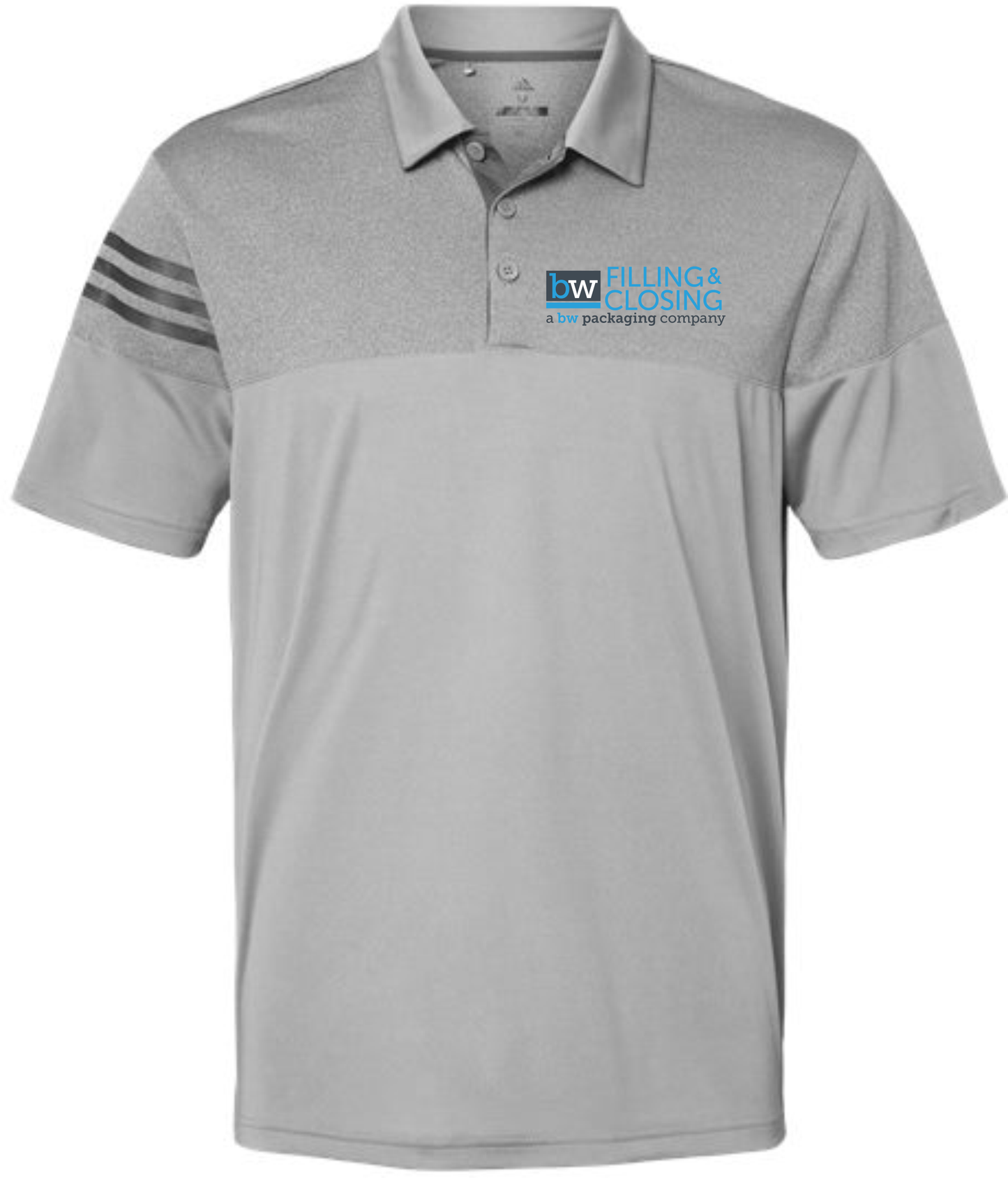 Adidas - Heathered 3-Stripes Colorblocked Polo - A213