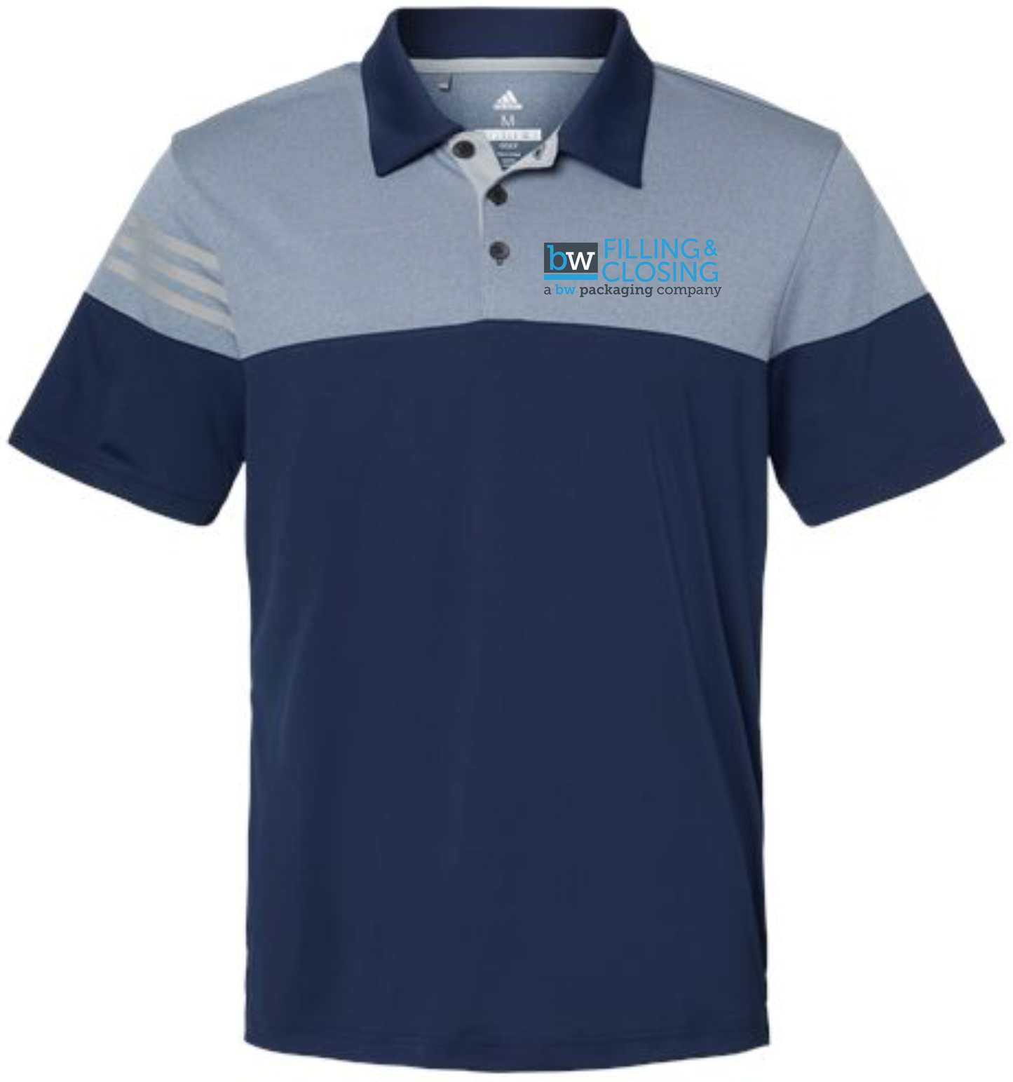 Adidas - Heathered 3-Stripes Colorblocked Polo - A213