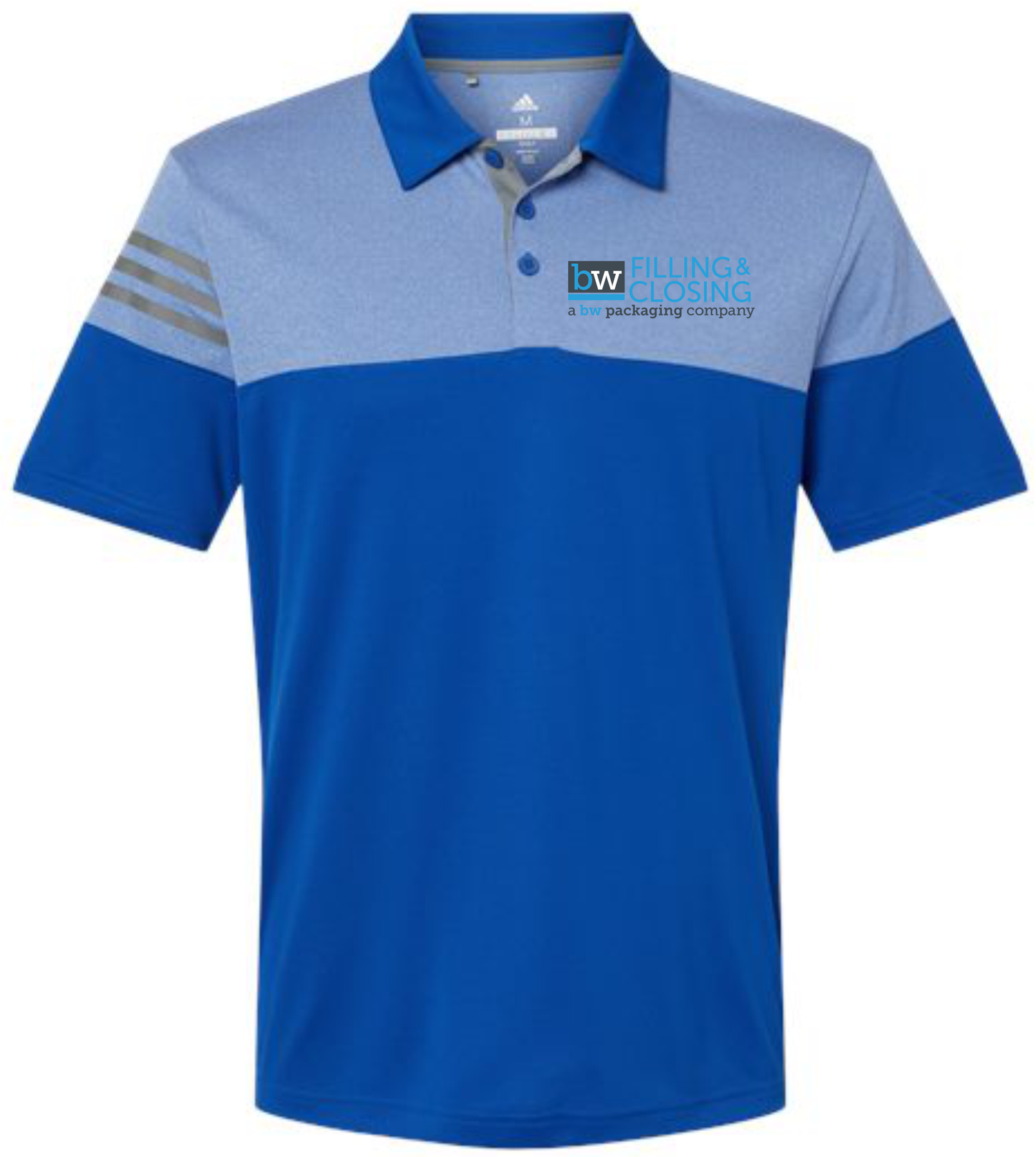 Adidas - Heathered 3-Stripes Colorblocked Polo - A213