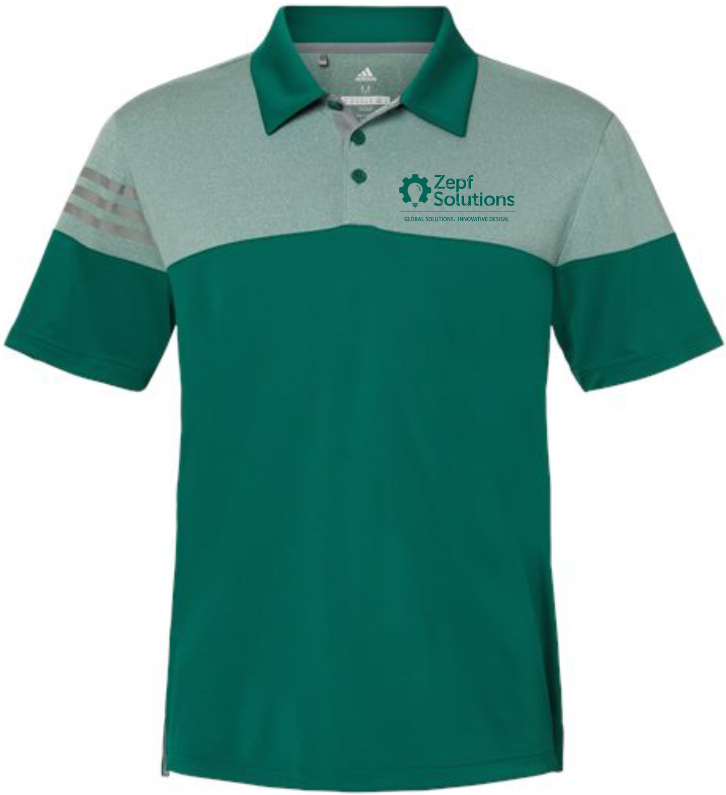 Adidas - Heathered 3-Stripes Colorblocked Polo - A213