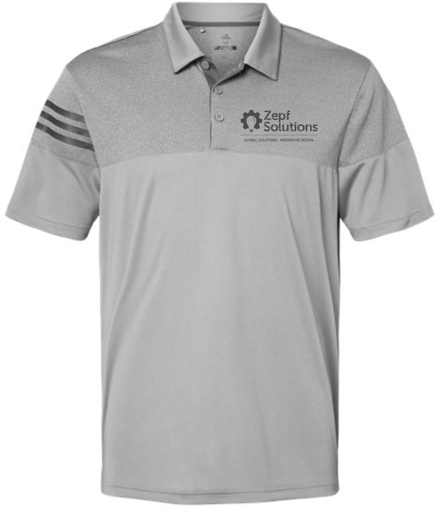 Adidas - Heathered 3-Stripes Colorblocked Polo - A213