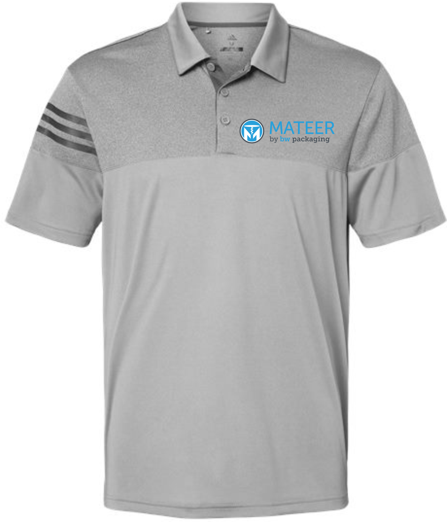 Adidas - Heathered 3-Stripes Colorblocked Polo - A213