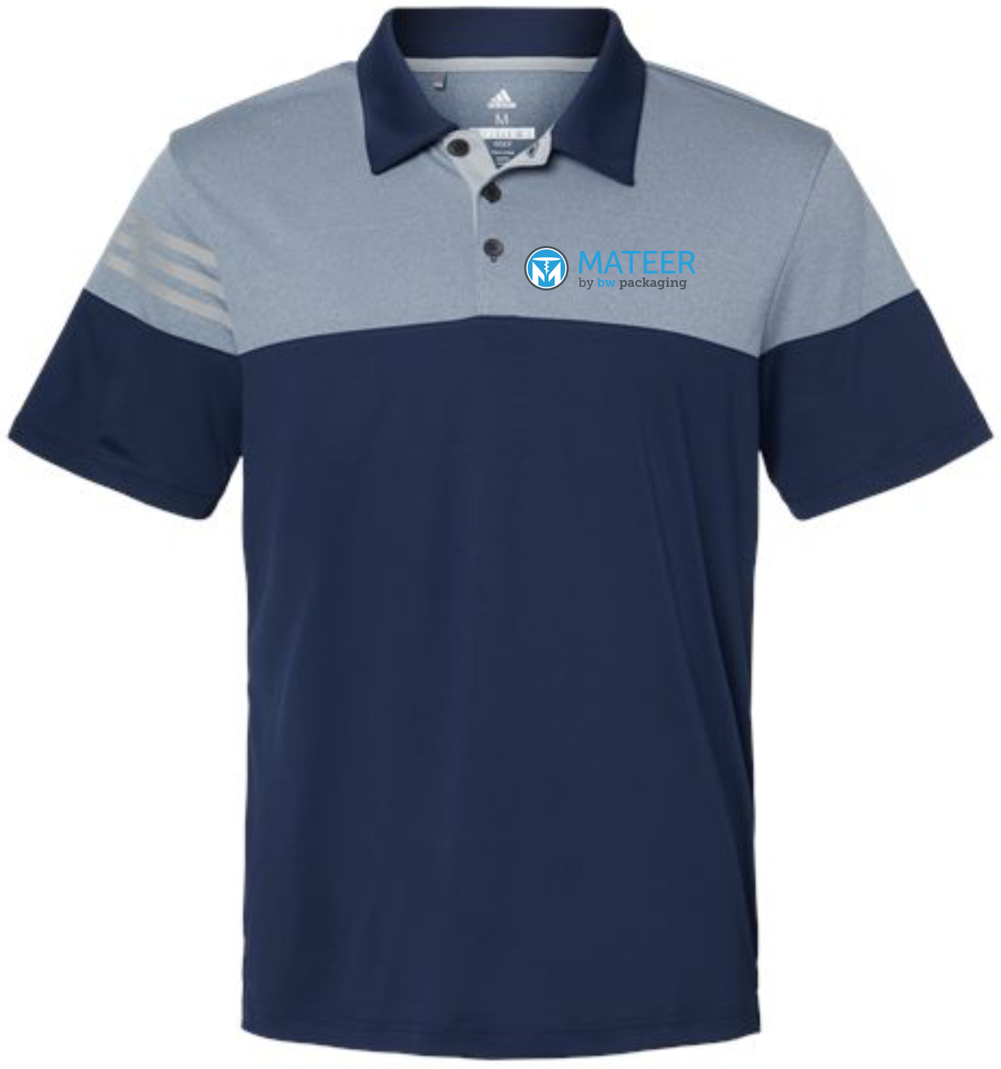 Adidas - Heathered 3-Stripes Colorblocked Polo - A213