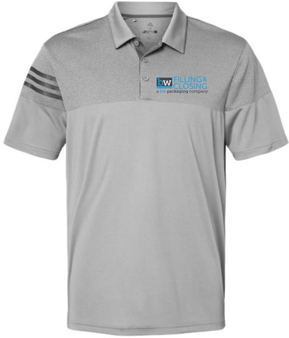 Adidas - Heathered 3-Stripes Colorblocked Polo - A213